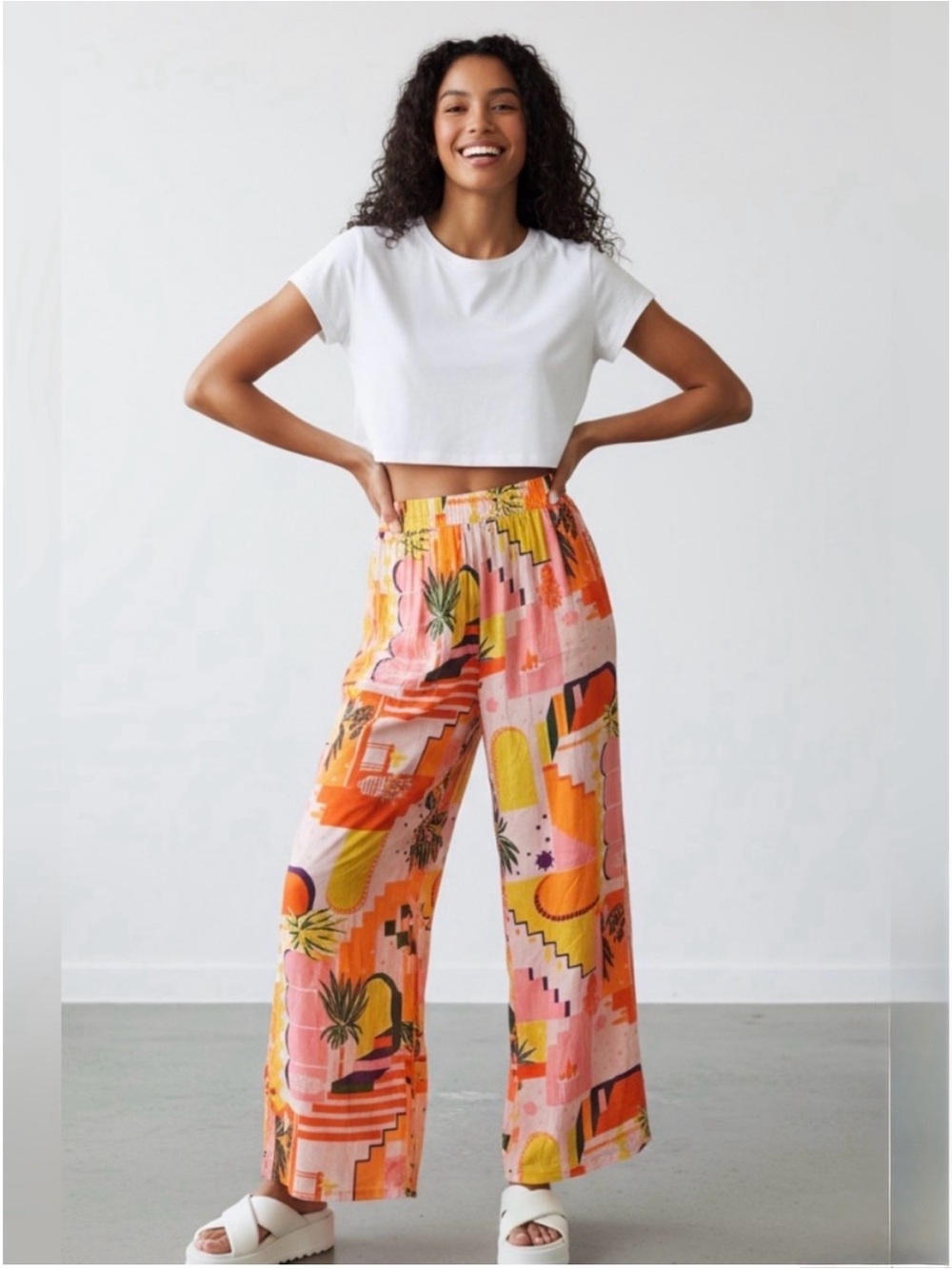 Haute Hippie Tropical Print Cotton Pant - Picture 4 of 15